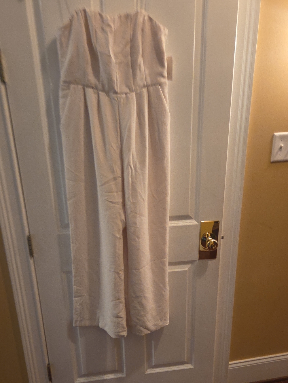 a new day Strapless Cream Wide-Leg Jumpsuit
